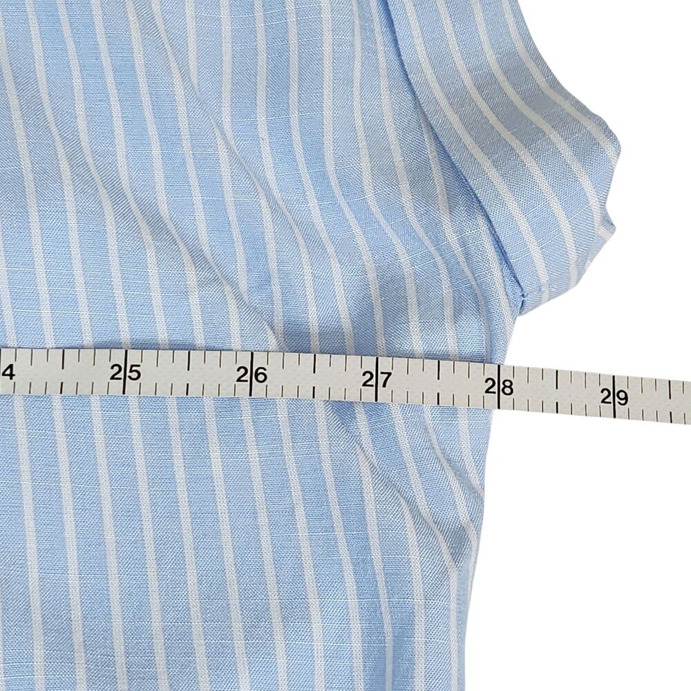 LOFT Striped Dolman Sleeve Tunic Shirt Blue White High Low Women's XL Coastal - Picture 7 of 8